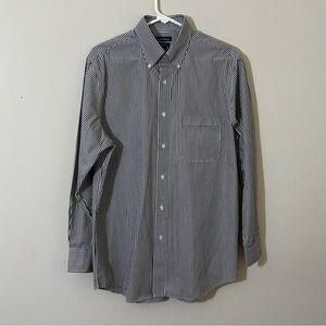 Croft & Barrow Black and White Striped Casual Shirt size 16 32/33”
